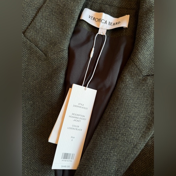 Veronica Beard Olive Green Single-Button Tailored Blazer - Picture 6 of 9